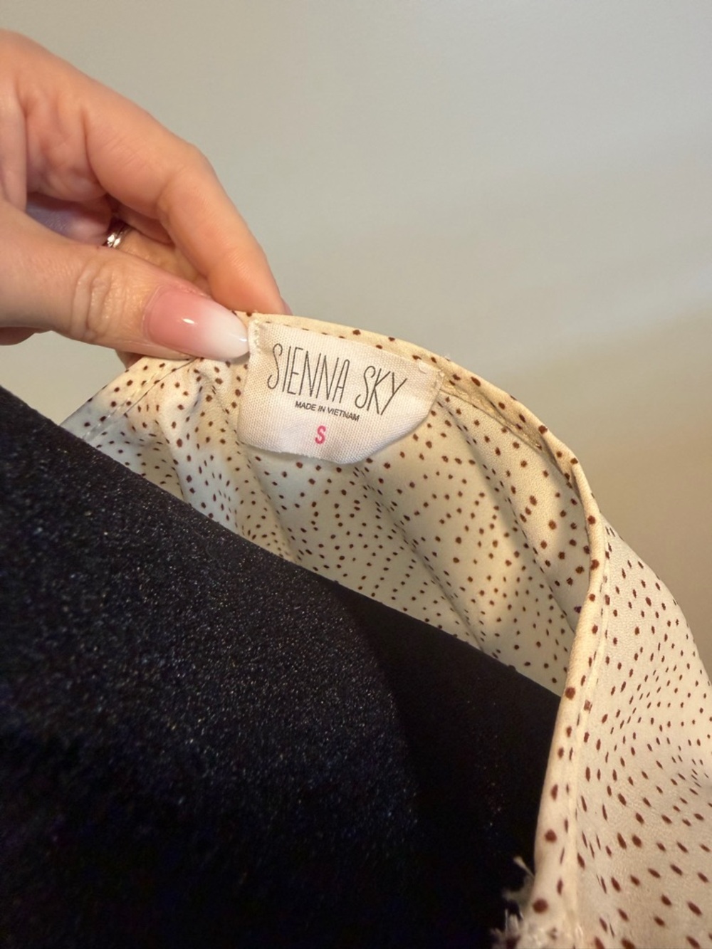Sienna Sky Cream Polka Dot Midi Dress Size Small - Picture 3 of 4